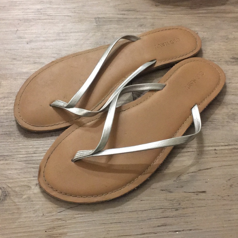 Silver old navy flip flops